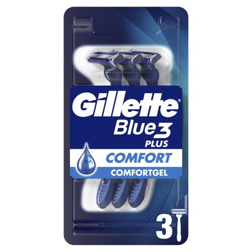 Gillette Blue3 Plus Comfort Disposable Razors Ανδρικά Ξυραφάκια με 3 Λεπίδες για Βαθύ & Απαλό Ξύρισμα 3 Τεμάχια